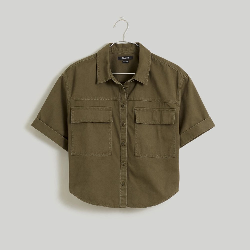 SHIPS FREE! MADEWELL Utility Button-Up Shirt in (Re)generative Chino - LARGE